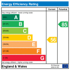 Energy Efficiency Rating: Current is 56, Potential is 85
