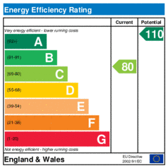 Energy Efficiency Rating: Current is 80, Potential is 110