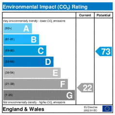 Environmental Impact Rating: Current is 22, Potential is 73