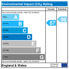 Environmental Impact Rating: Current is 87, Potential is 98